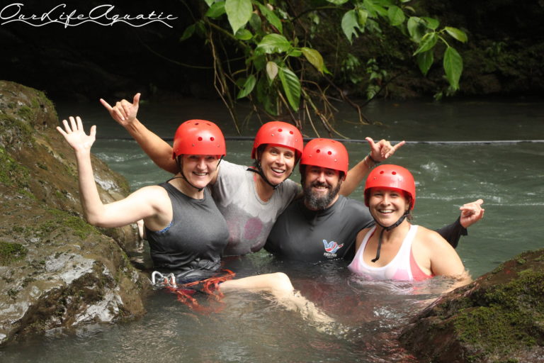 Cooling off after an adrenaline-filled day with Amigos Del Rio adventure tours (amigosdelrio.net)