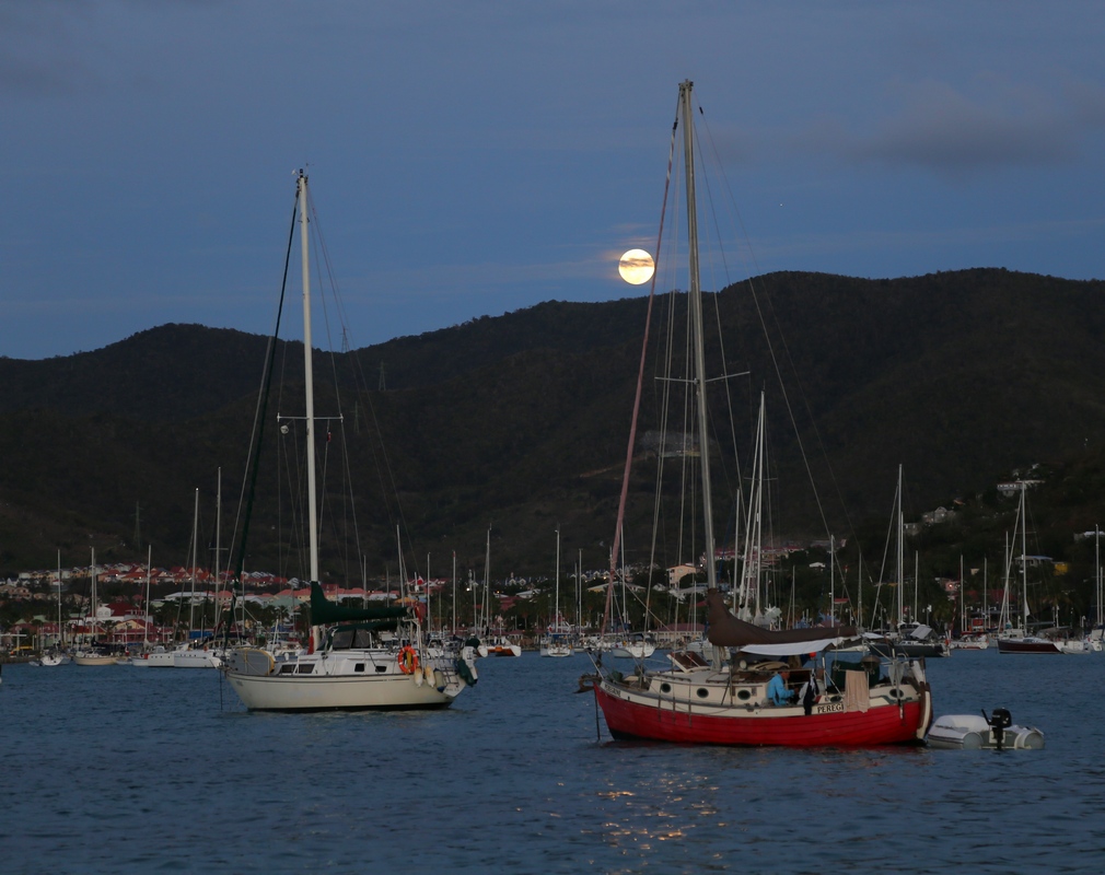 Moonrise over Marigot Bay