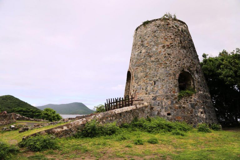 Ruins of a windmill in a sugar plantation
